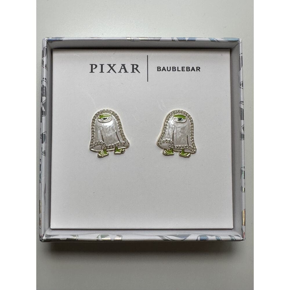 BaubleBar Disney Pixar Monsters INC Mike Wazaski Halloween Ghost Earrings